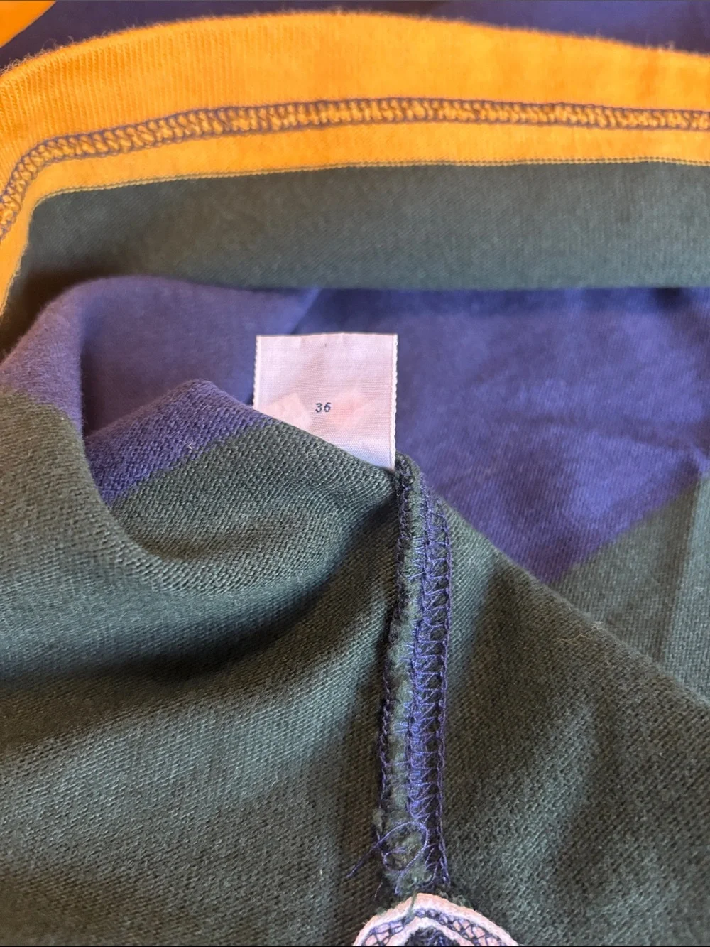 Ralph Lauren Polo Rugby Long-Sleeve Stripe Crewneck - Navy, Green, Yellow - Picture 9 of 12